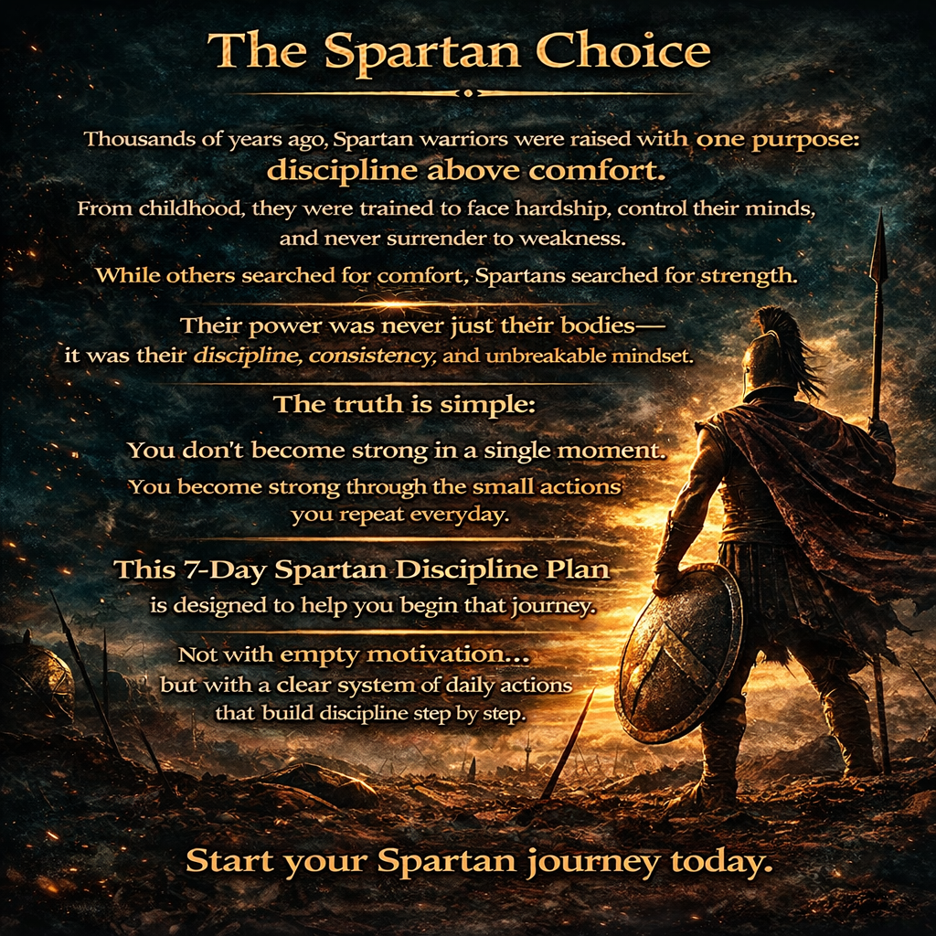 7-Day Spartan Discipline Plan: Build a Warrior Mindset + (Includes FREE 31-Day Habit Tracker)